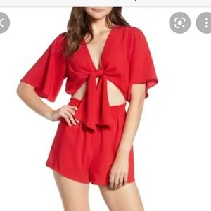 NWT Socialite Tie Front Romper